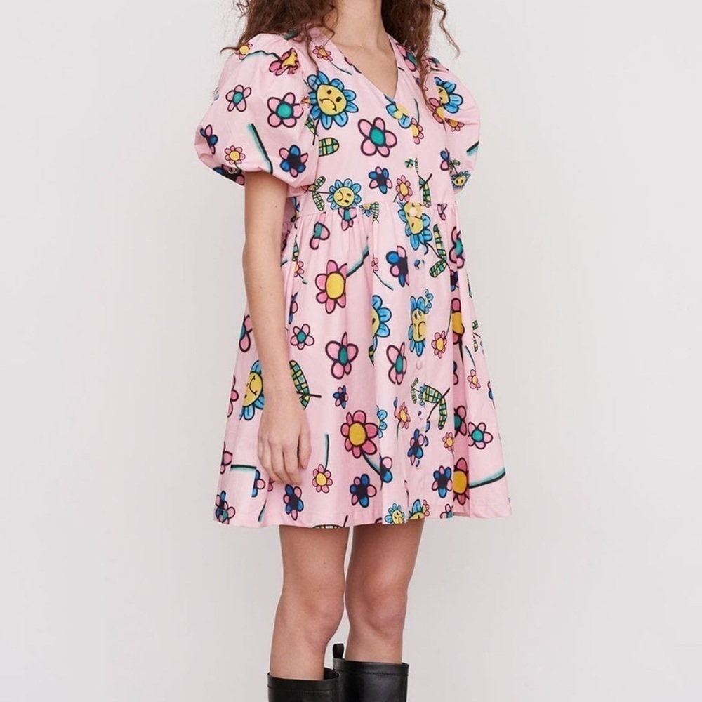 Lazy Oaf Pink Floral Mini Dress